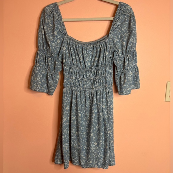 COPY - TOPSHOP Chambray Denim Floral Dress - Picture 3 of 4